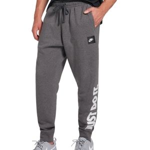 Gray and White Men's Fleece Sweatpants